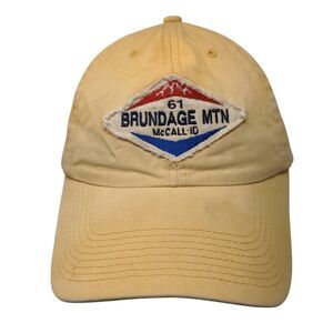 Brundage Mtn McCall ID Slideback Hat Yellow OSFA Adjustable Blue 84